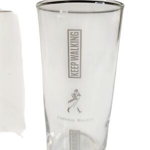 Johnnie Walker Glass Keep Walking Highball Glasses, White Logo - Two Pack